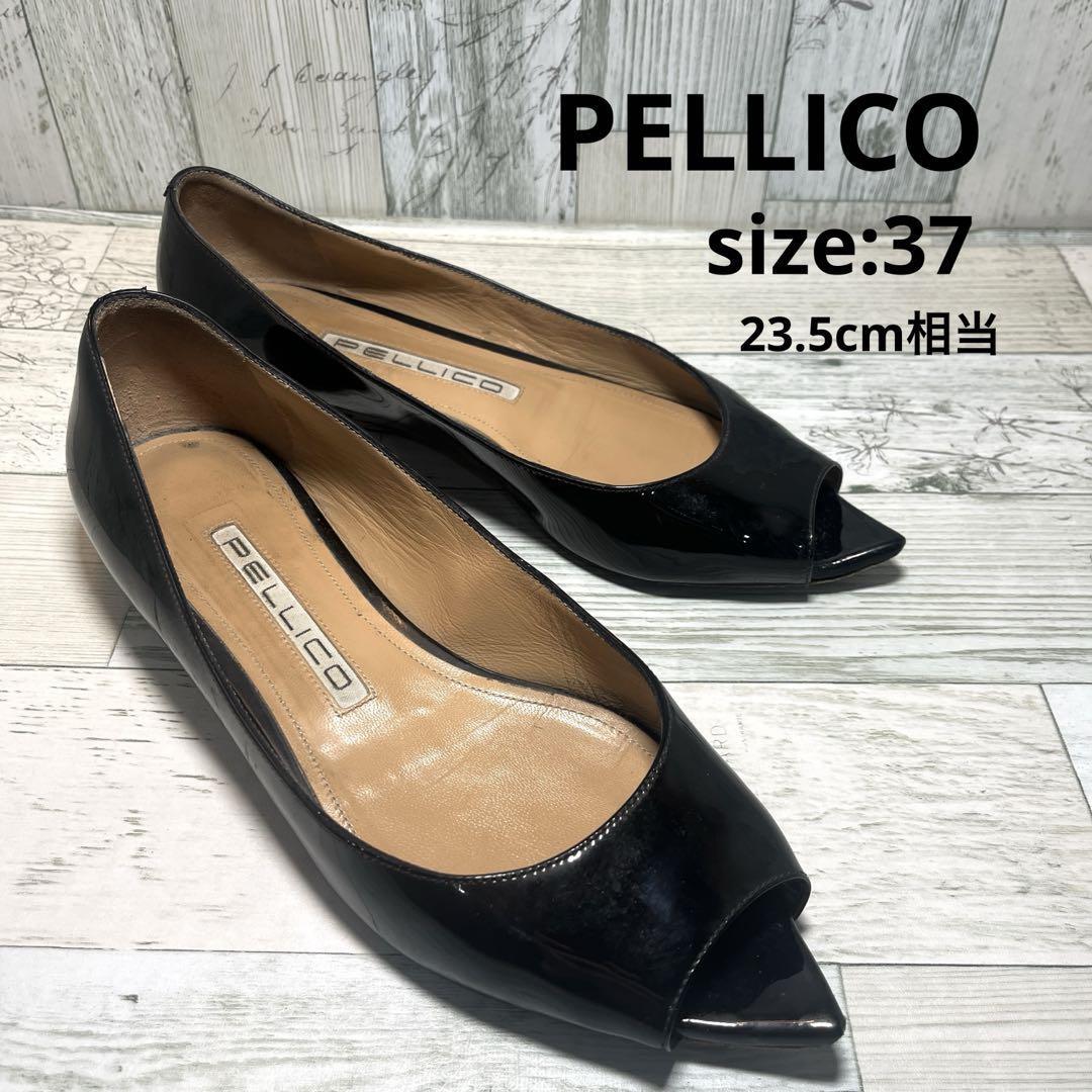 ペリーコ PELLICO オープントゥ フラット パンプスパテント ペリーコ PELLICO オープントゥ フラット パンプスパテント