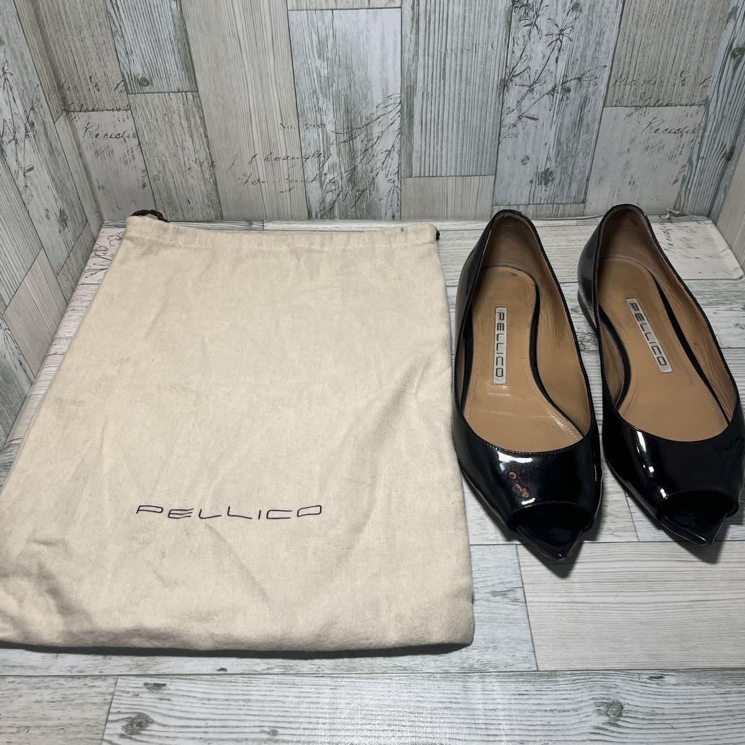 ペリーコ PELLICO オープントゥ フラット パンプスパテント ペリーコ PELLICO オープントゥ フラット パンプスパテント