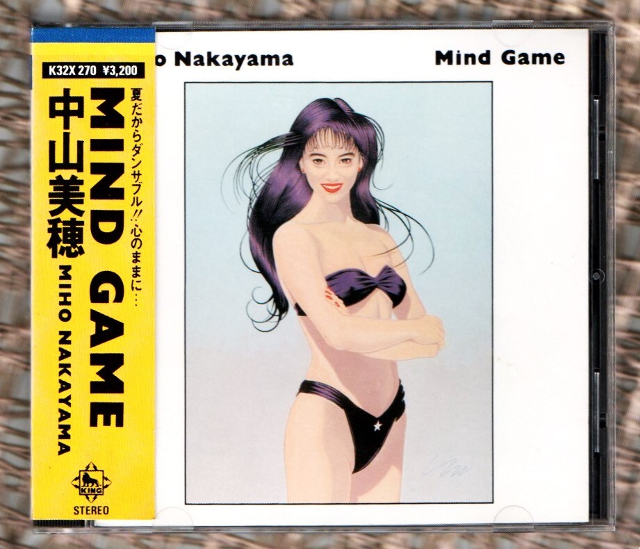 Ω 帯付 美品 中山美穂 12曲入 1988年 税表記無し 初版盤 ピンナップ付 K32X-270 CD/マインド ゲーム Mind Game/In The Morning/久保田利伸