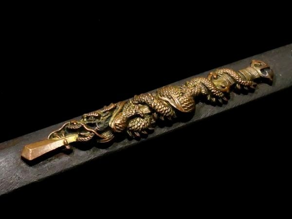 [ меч принадлежности #3759] ( маленький рисунок ) видеть отвечающий . выдающийся! мощный . шт дракон (. выгода .. Akira .) map металлический земля маленький рисунок золотой цветная роспись [.... делать один товар ]