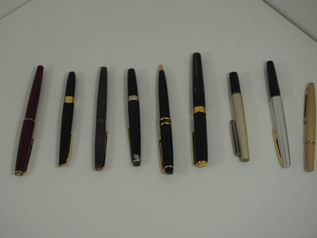 万年筆 ボールペンまとめ　PARKER PILOT 18K モンブラン 14K ネーム入り PLATINUM 18K aramis WATERMAN 全てインクなし　1スタ　241202
