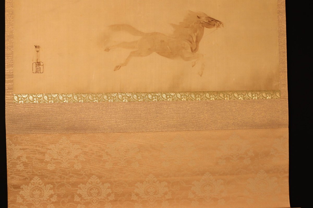 竹内栖鳳紙本水墨画《花の図》額装仕立て肉筆画落款印譜在模写 竹内栖鳳紙本水墨画《花の図》額装仕立て肉筆画落款印譜在模写
