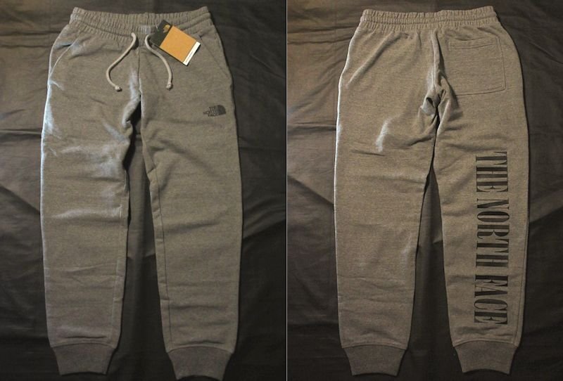 本物正規◆ノースフェイス◆スウェット パンツ ジョガー EXPED 背面ビッグロゴ■L■杢 グレー■新品/アメリカ限定■DYY/裏地起毛