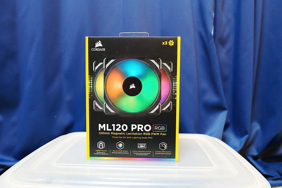 【中古】CORSAIR ML120 PRO RGB 3fan kit 【120mmファン3枚】【PCケースファン】