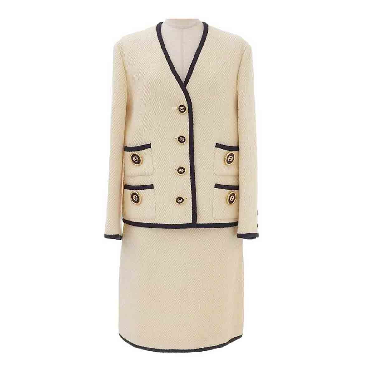 グッチ GG セットアップ 577173 577898 レディース アイボリー ネイビー GUCCI 中古 【アパレル?小物】
