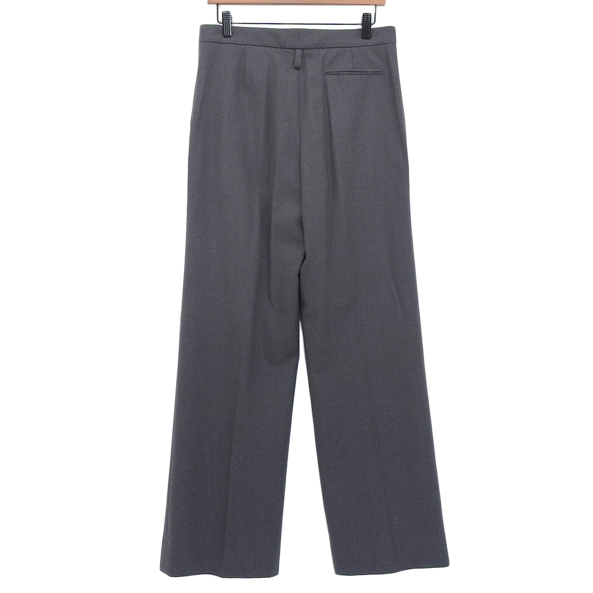  Hermes va- Gin wool tuck wide pants lady's gray HERMES used [ apparel * small articles ]