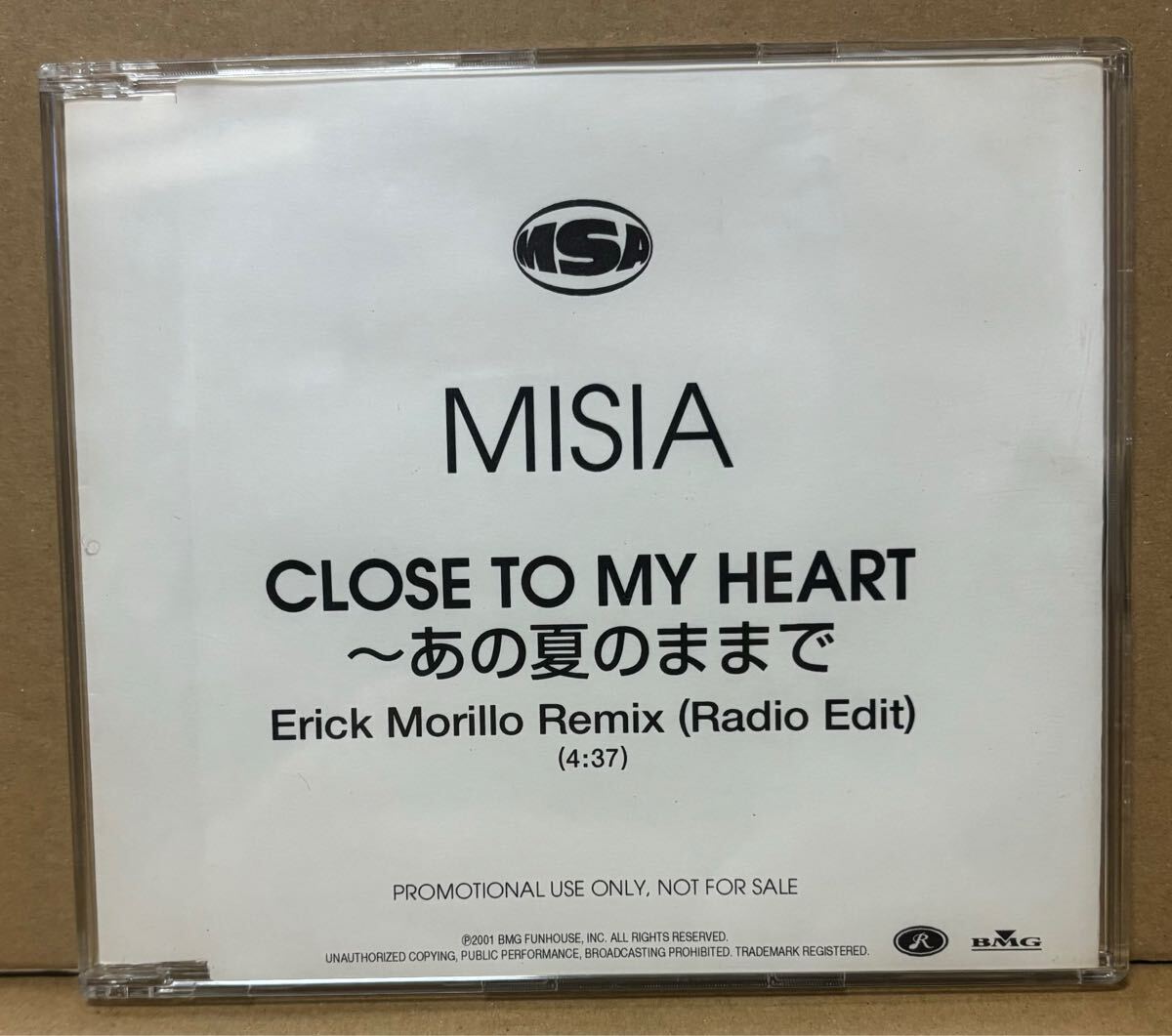 Misia MISIA promo sampler CLOSE TO MY HEART ERICK MORILLO REMIX