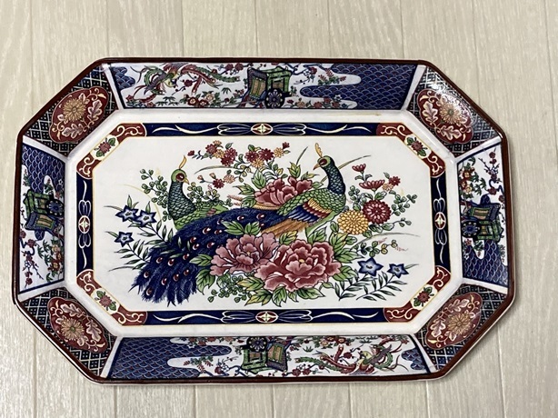 ★丸喜陶器 丸善窯☆和食器☆大皿☆孔雀★_画像1
