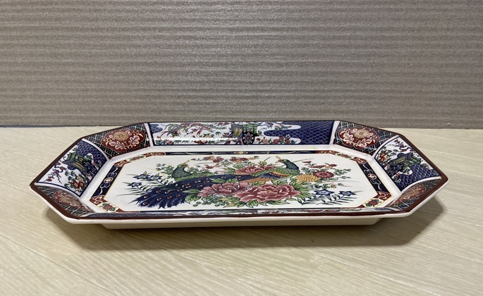 ★丸喜陶器 丸善窯☆和食器☆大皿☆孔雀★_画像3