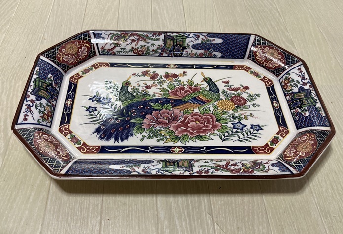 ★丸喜陶器 丸善窯☆和食器☆大皿☆孔雀★_画像2