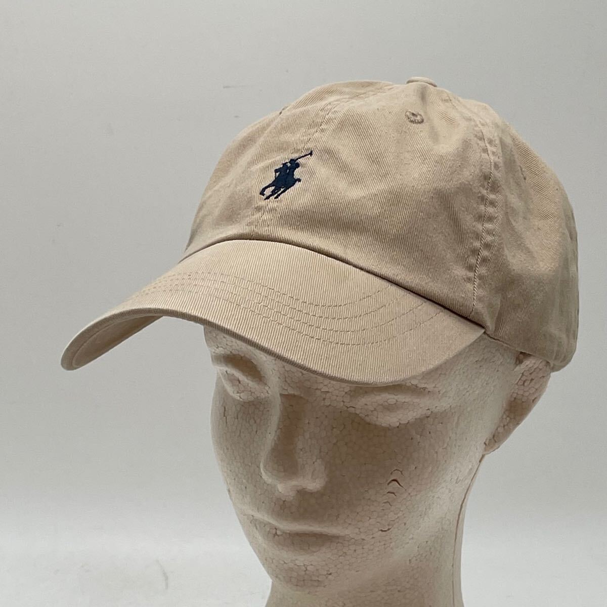 KO1420□POLO RALPH LAUREN ポロ ラルフローレン キャップ 帽子 コットン ベージュ フリーサイズ（59㎝前後）状態良好
