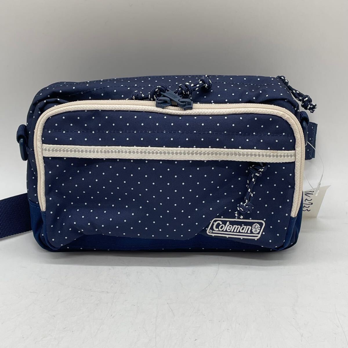 ★BN2723●Coleman コールマン ボディバッグ ウエストバッグ ネイビー ドット柄 ナイロン
