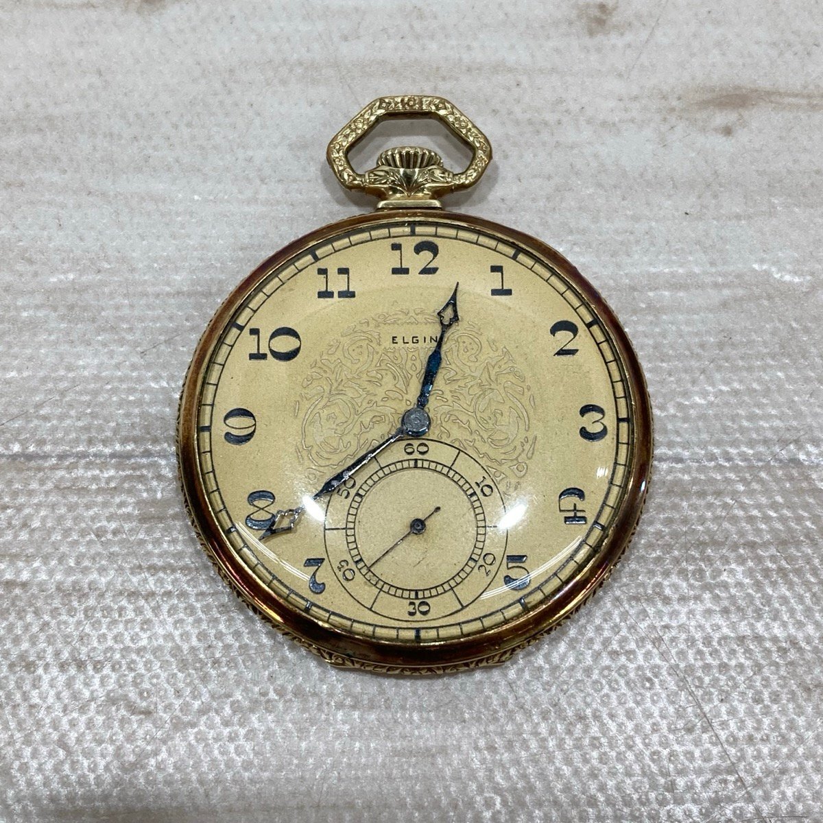 ELGIN 懐中時計 T-80 懐中時計 ELGIN エルジン 手巻き 稼働品 ペンダント型 方位
