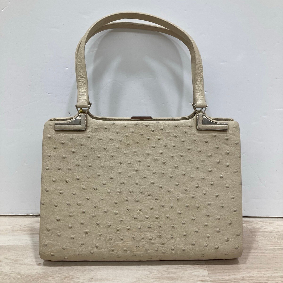  No-brand Ostrich кожа ручная сумочка оттенок бежевого женский камыш . имеется [D1503]