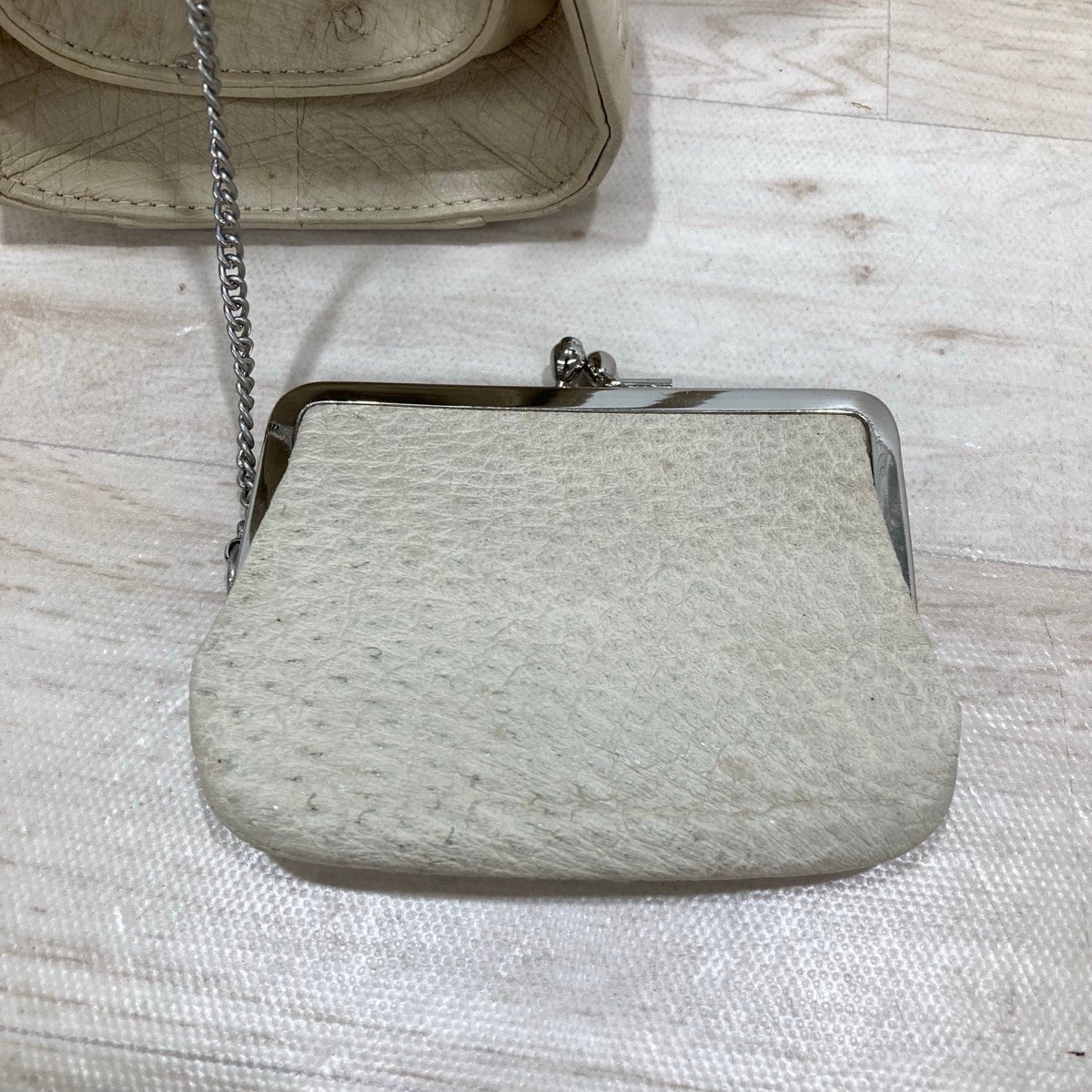  No-brand Ostrich кожа ручная сумочка оттенок бежевого женский камыш . имеется [D1503]