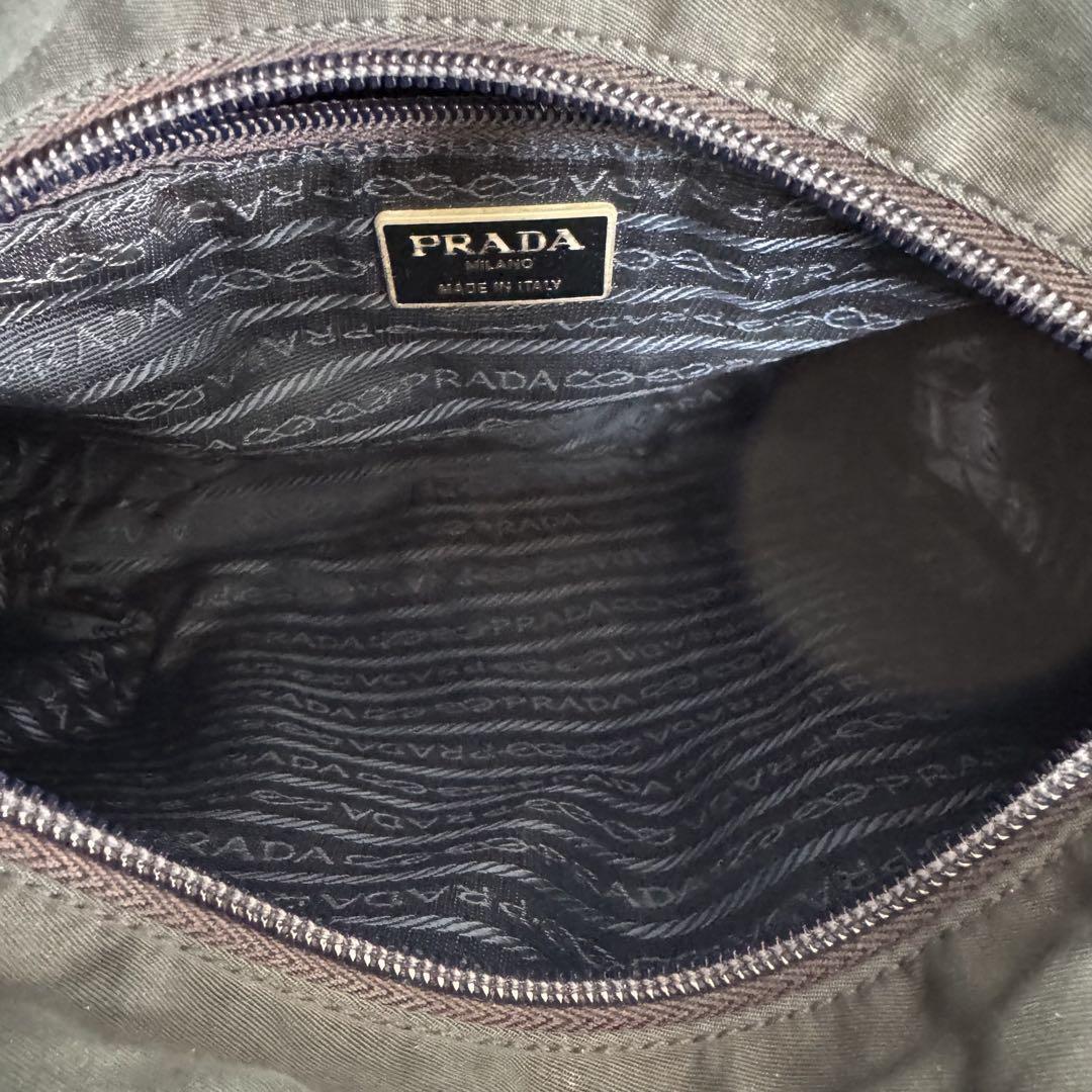 PRADA プラダ トート ショルダー ハンドバッグ 刺繍 ナイロン 白タグ PRADA プラダ ナイロン トートバッグ ワンショルダー