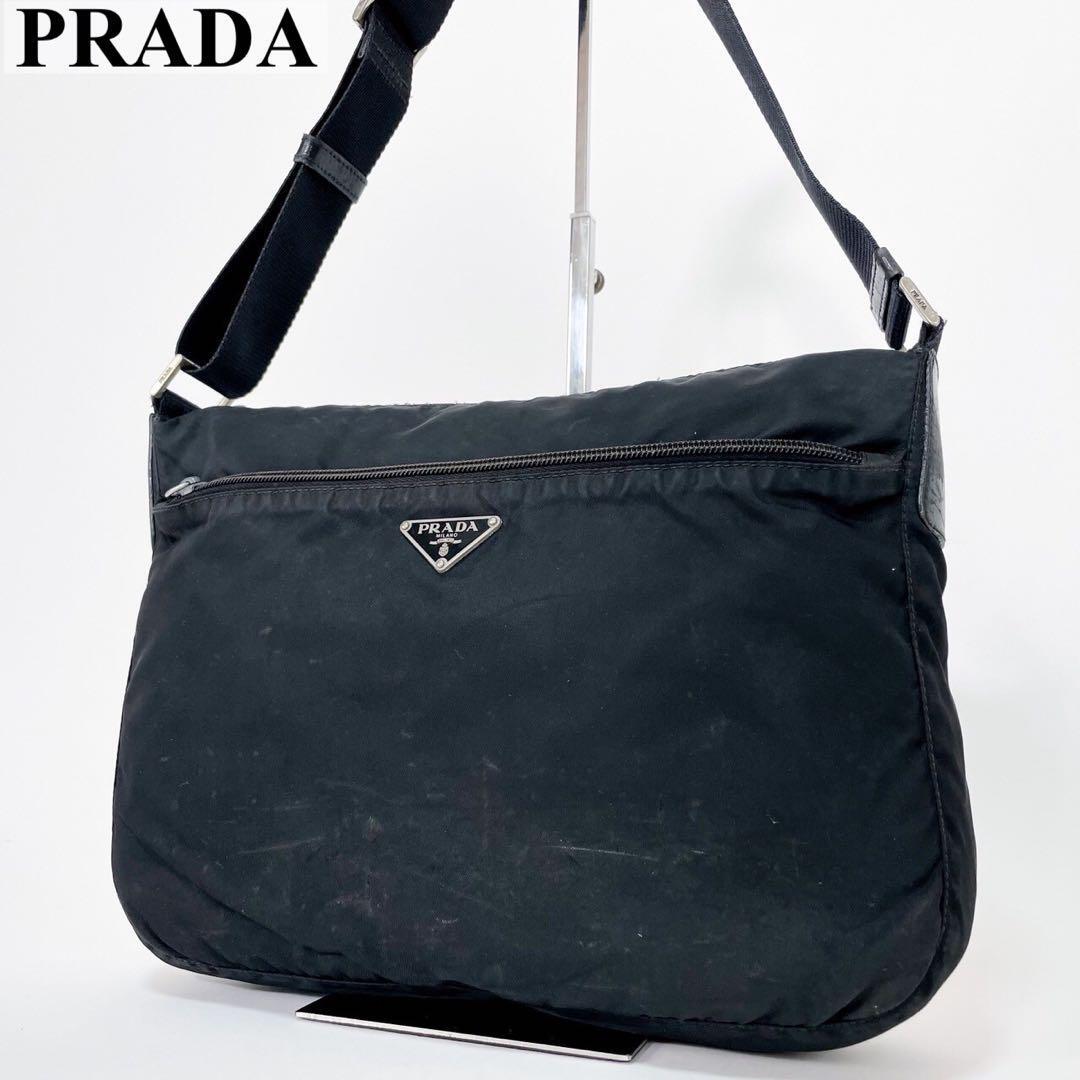 【美品】PRADA 三角プレート ナイロン メッセンジャー ショルダーバッグ PRADA プラダ ショルダーバッグ メッセンジャーバッグ 肩掛け