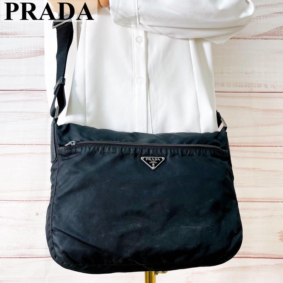 PRADA プラダ ショルダーバッグ メッセンジャ三角プレート ナイロン レザー PRADA プラダ ショルダーバッグ メッセンジャーバッグ 肩掛け