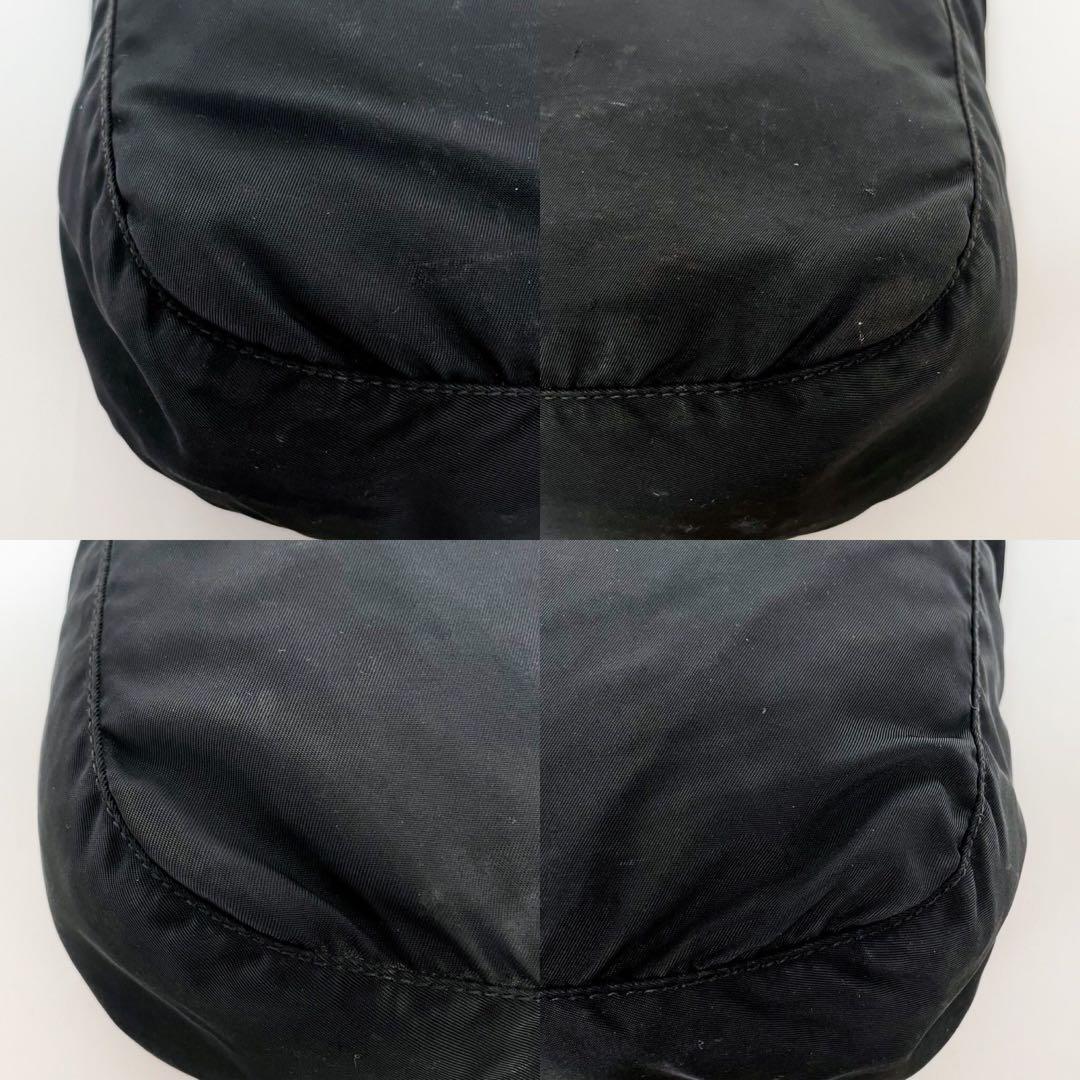 PRADA プラダ ショルダーバッグ メッセンジャーバッグ 三角ロゴ 黒 白タグ 美品】プラダ ショルダーバッグ メッセンジャーバッグ 三角ロゴ