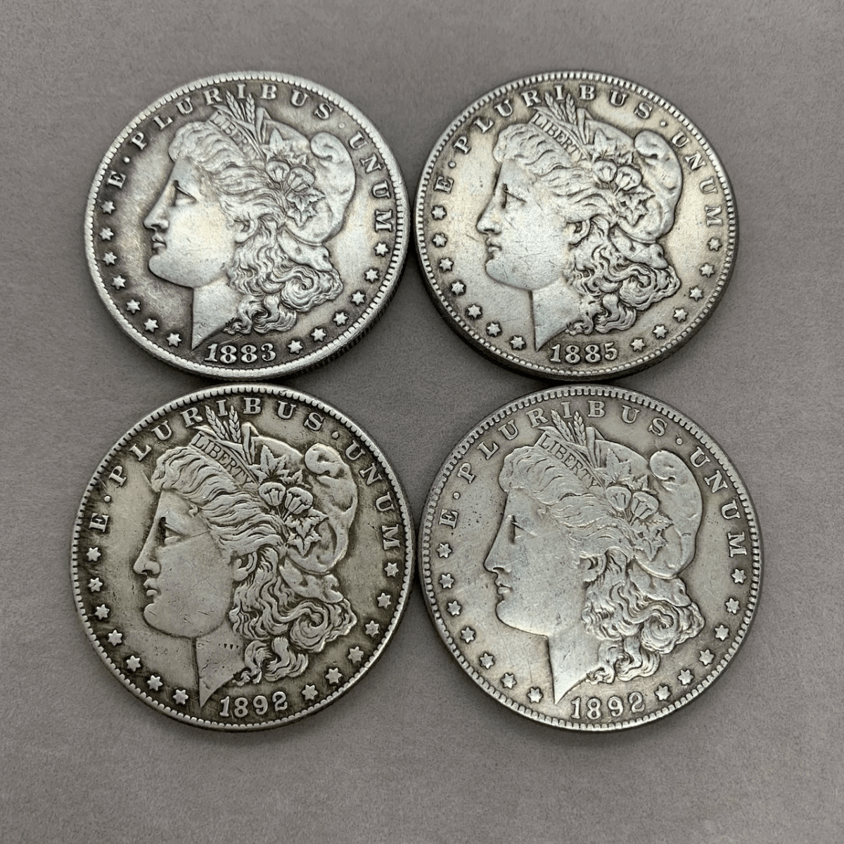 【1円〜】アメリカ　モルガン１ドル銀貨　4枚まとめて　