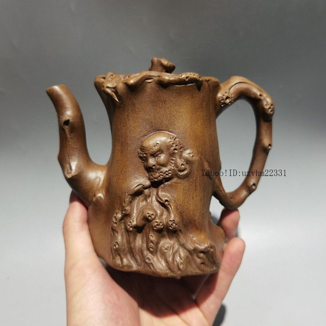 十三】 古銅鳥耳花鳥高彫提手付時代手炉 検索用語→B0124茶道具