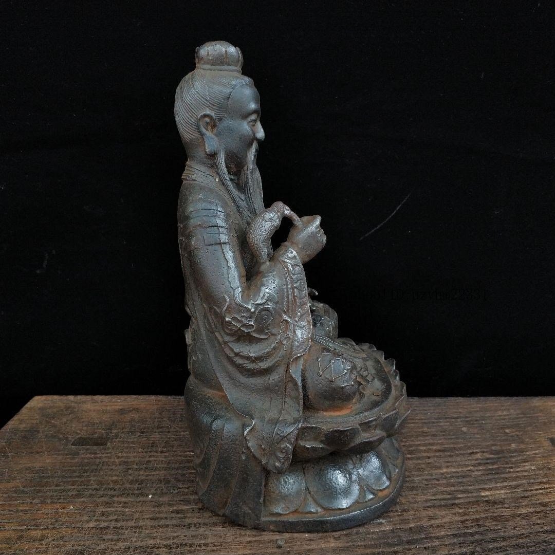 鉄器 細工 重厚 太上老君坐像 鎮宅辟邪 開運風水 招財 工芸品