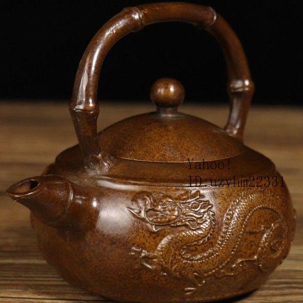 ◇御泓軒◇『館蔵珍品 戦漢朝時代 青銅器 銘文提梁蓋罐』極細工