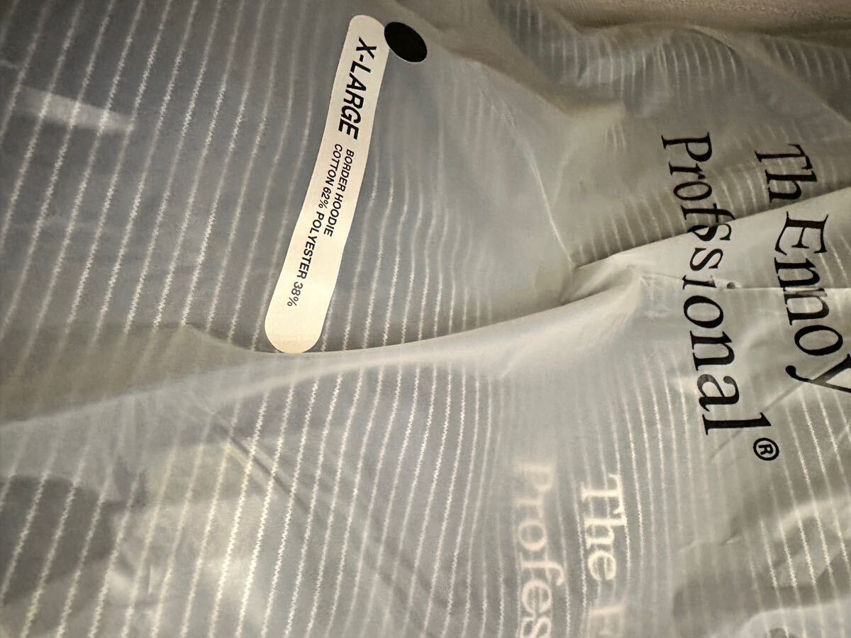 ENNOY BORDER HOODIE SWEAT スウェット パーカー エンノイ XL グレー