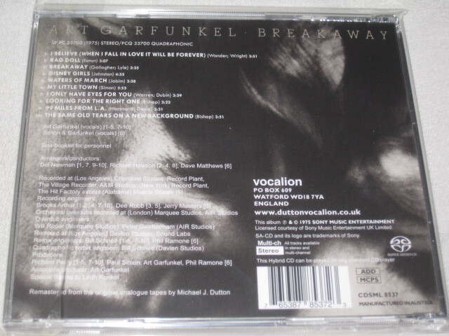 SACD Multi-ch★アート?ガーファンクル★愛(ài)への旅立ち★ART GARFUNKEL / BREAKAWAY
