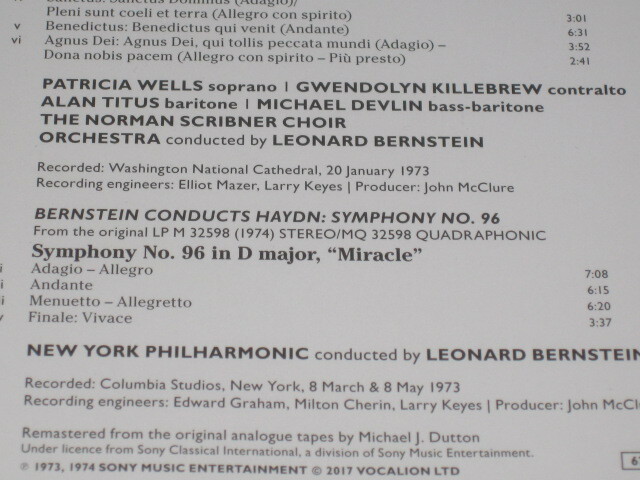 SACD Multi-ch★レナード?バーンスタイン★ハイドン★戦時(shí)のミサ＆交響曲第96番「奇蹟」 LEONARD BERNSTEIN