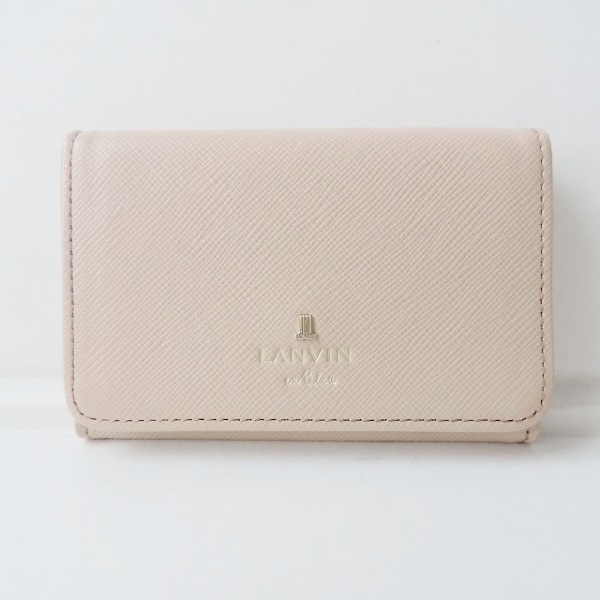 ランバンオンブルー LANVIN en Bleu カードケース - レザー ベージュ 財布