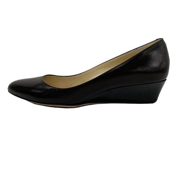 ジミーチュウ JIMMY CHOO パンプス 34 1/2 - レザー 黒 レディース ウェッジソール/アウトソール張替済 美品 靴