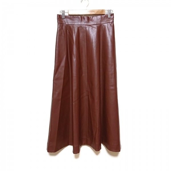 アナイ ANAYI ロングスカート サイズ38 M - ブラウン レディース マキシ丈/フェイクレザー 美品 ボトムス