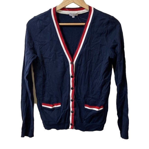 マッキントッシュフィロソフィー MACKINTOSH PHILOSOPHY カーディガン サイズ38 L - ダークネイビー×レッド×白 レディース 長袖 トップス