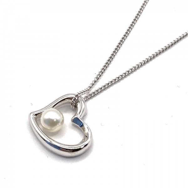 タサキシンジュ 田崎真珠/TASAKI ネックレス シルバー×アイボリー ハート アクセサリー（首）