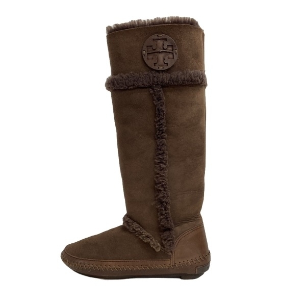 トリーバーチ TORY BURCH ロングブーツ ムートン ダークブラウン レディース 美品 靴