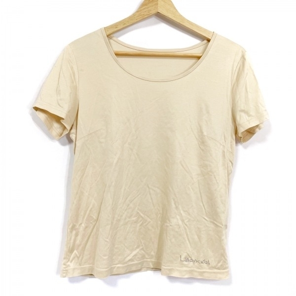レオナール LEONARD 半袖Tシャツ サイズ38 M - ベージュ レディース クルーネック/ラインストーン トップス