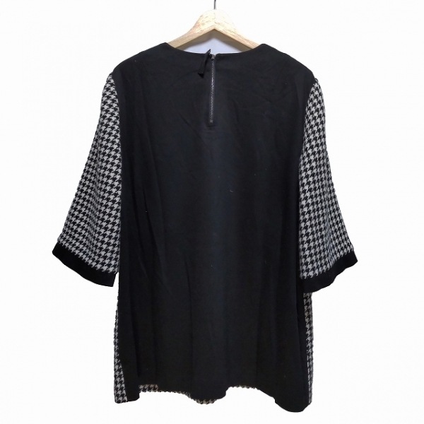 レリアン Leilian サイズ17 XL - 白×黒 レディース 半袖/ドット柄 美品 ワンピース レリアン Leilian ワンピース サイズ17 XL パープル×白×黒 レディース 美品