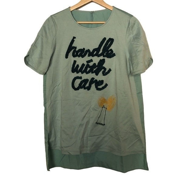 ヒロコビス HIROKO BIS 半袖Tシャツ サイズ9 M ライトブルー レディース 刺繍 トップス