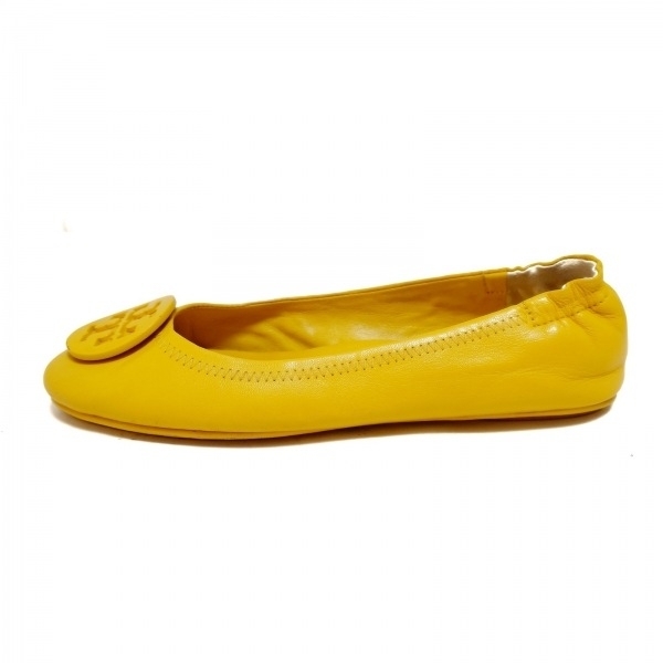 トリーバーチ TORY BURCH フラットシューズ 6.5M - レザー イエロー レディース 靴