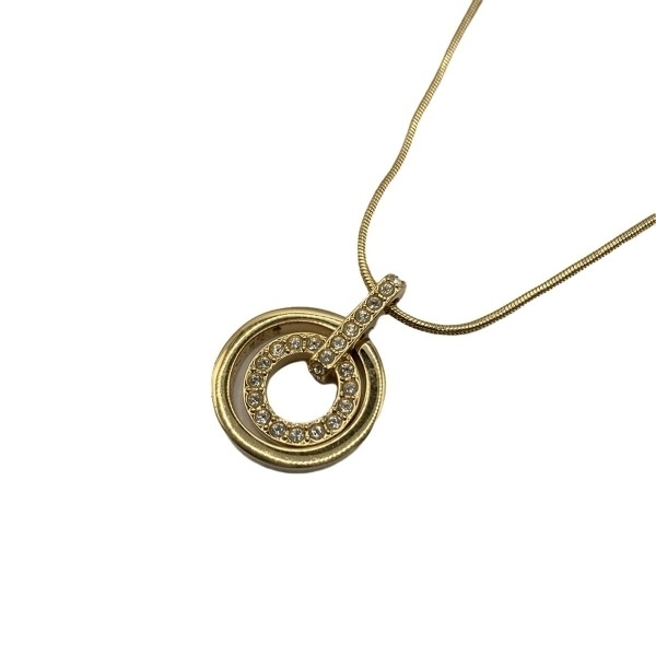 スワロフスキー SWAROVSKI ネックレス - ゴールド×クリア 美品 アクセサリー（首）