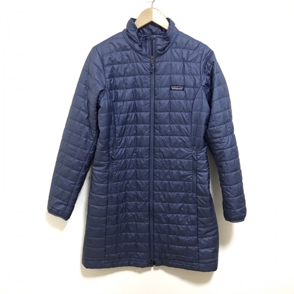 パタゴニア Patagonia サイズM - ブルー レディース 長袖/ジップアップ/中綿/キルティング/春/秋 コート