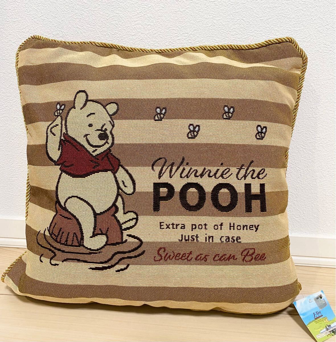 !_Disney Winnie the Pooh Винни Пух квадратное подушка подушка go Blanc ткань новый товар не использовался Brown чай подушка застежка-молния имеется стирка возможно 