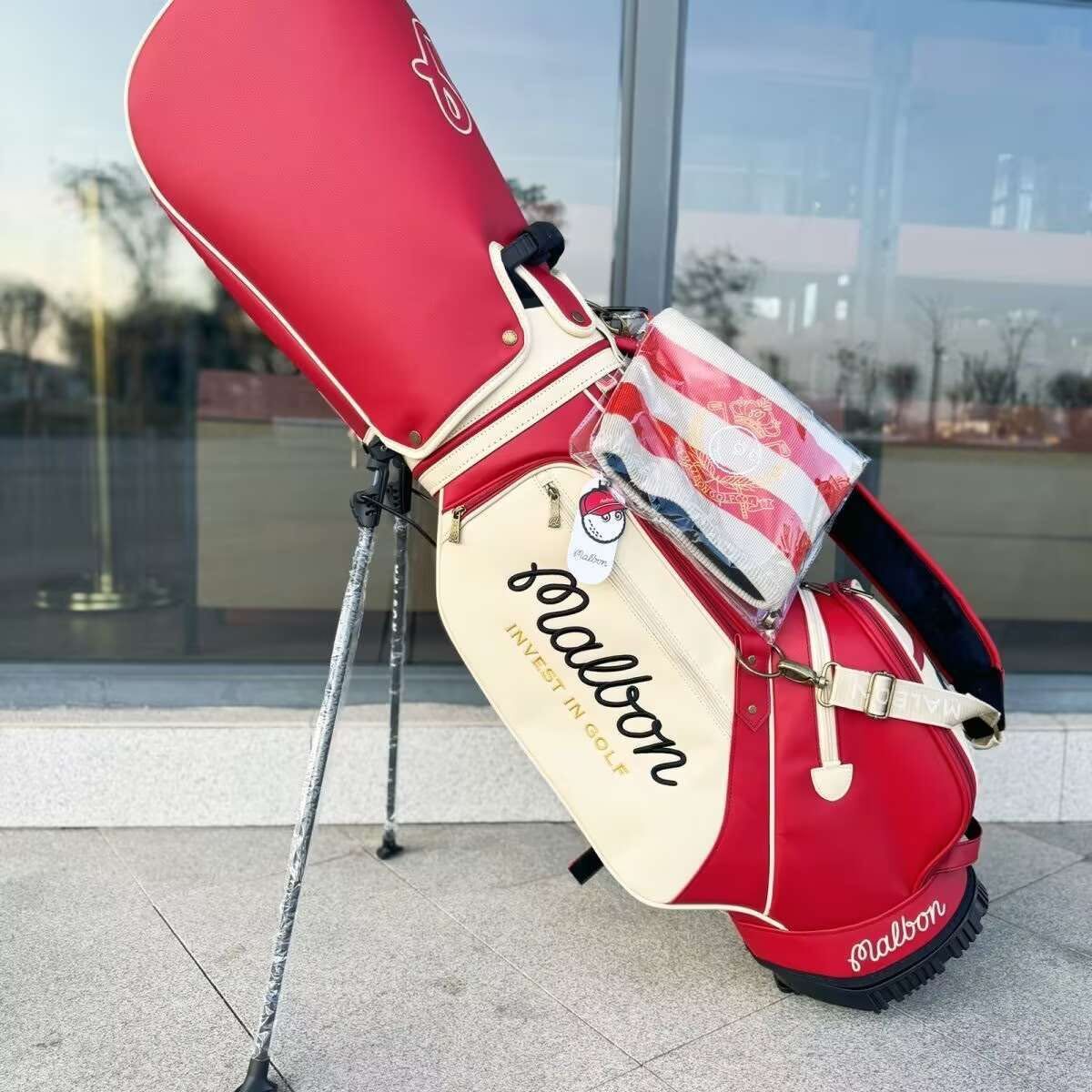 人気新品★ MalbonGolf マルボンゴルフ キャディバッグ ゴルフバッグ/５分割/レッド