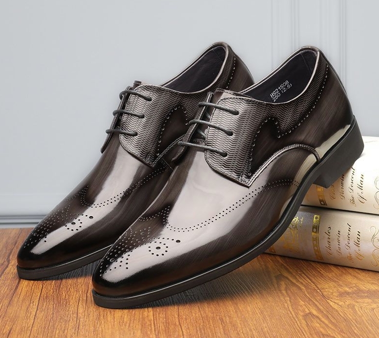A45280-華やか＆機能的なdesignで格上され着易いビジネスシューズ gray brown