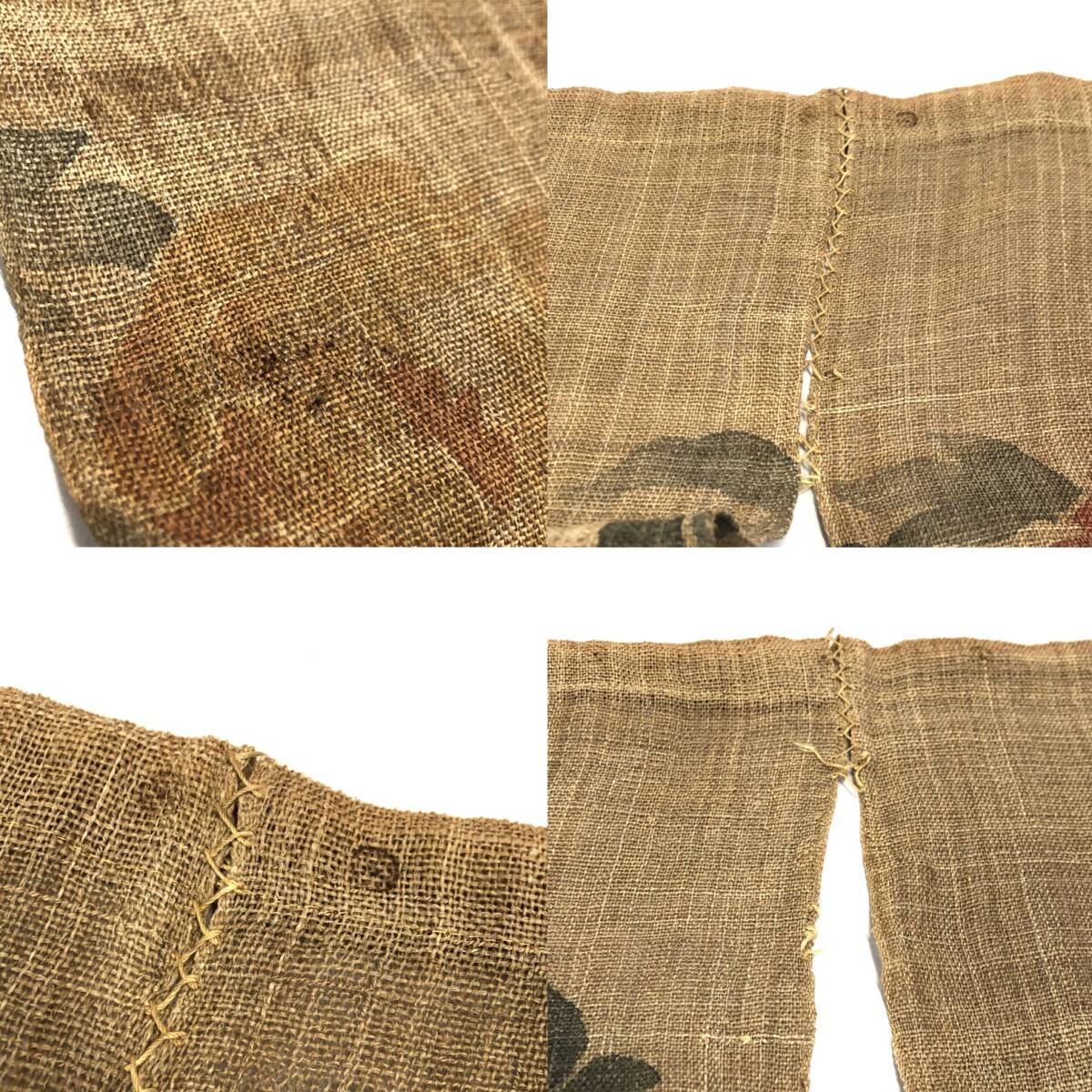 出羽 しな布 3連 暖簾 約100cm×83 科布 しなふ 古代布 布 羽越 出羽 しな布 3連 暖簾 約100cm×83 科布 しなふ 古代布 布 羽越