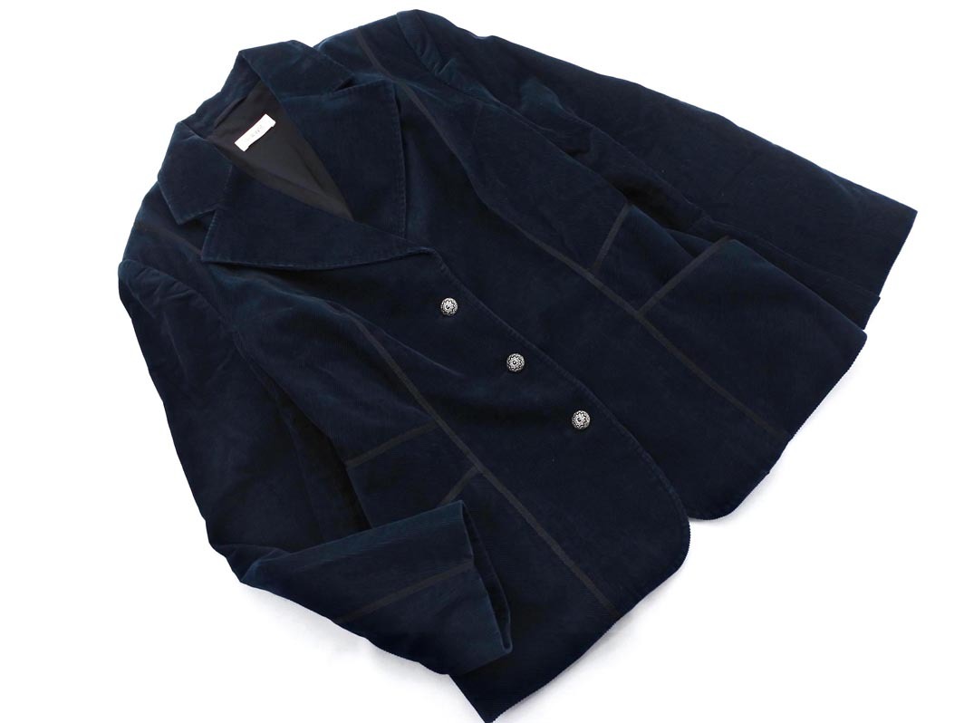 LAUREL ローレル コーデュロイ ジャケット size40/紺 ◇■ ☆ ela4 レディース