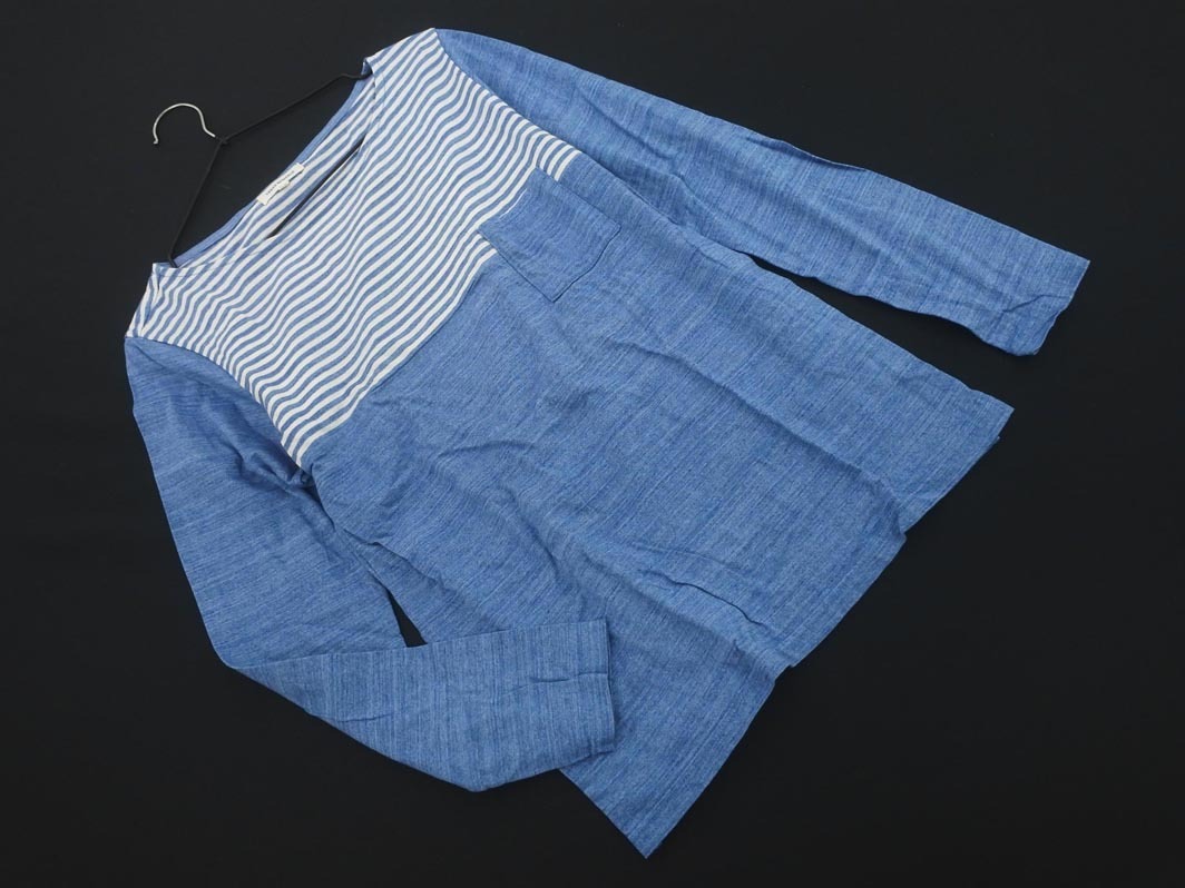 ネコポスOK URBAN RESEARCH アーバンリサーチ ボーダー 切替 カットソー size38/白ｘ青 ■◇ ☆ ela4 メンズ