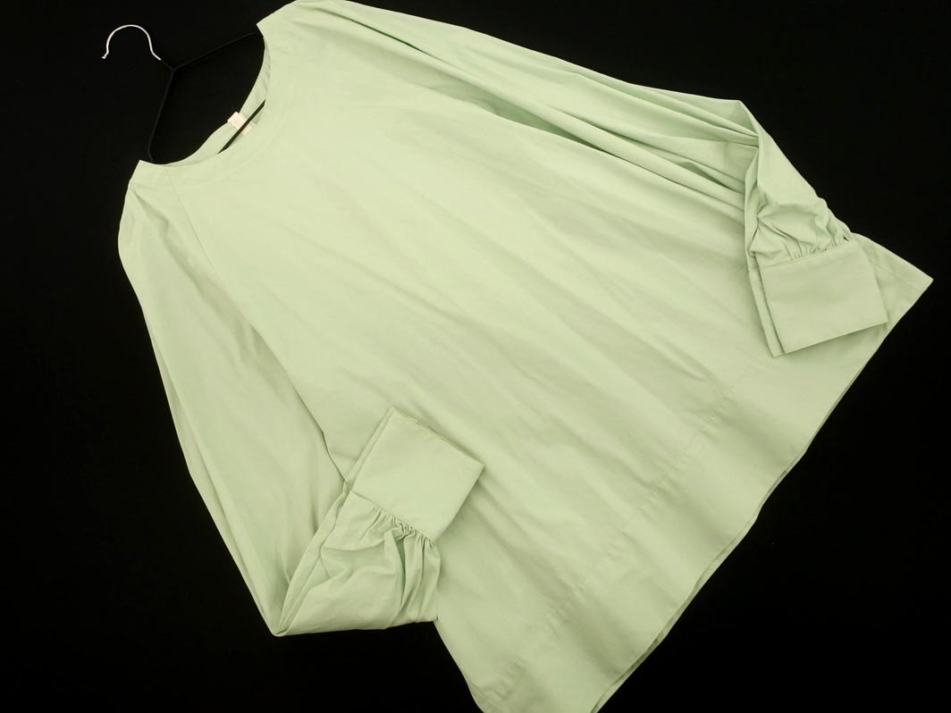 ネコポスOK Newans ハッシュニュアンス バックオープン ブラウス シャツ size1/ミント ■◇ ☆ ela9 レディース