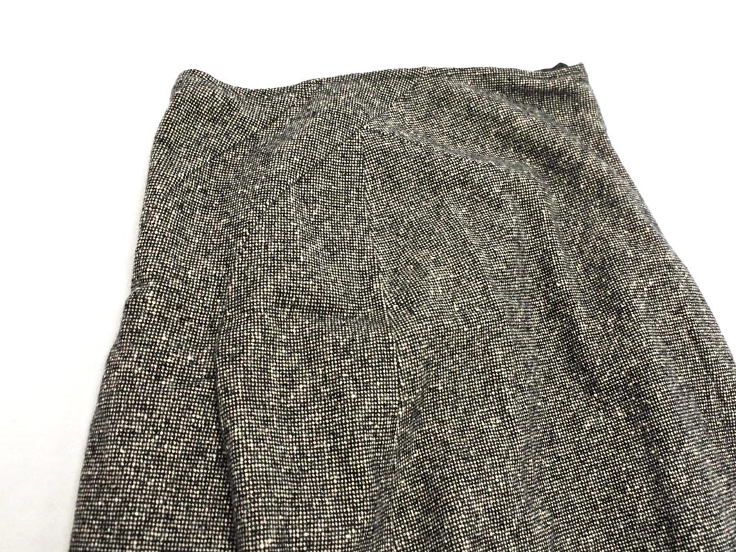 MICHEL KLEIN ミッシェルクラン アンゴラ混 ロング スカート size38/黒ｘオフホワイト ◇■ ☆ ela9 レディース